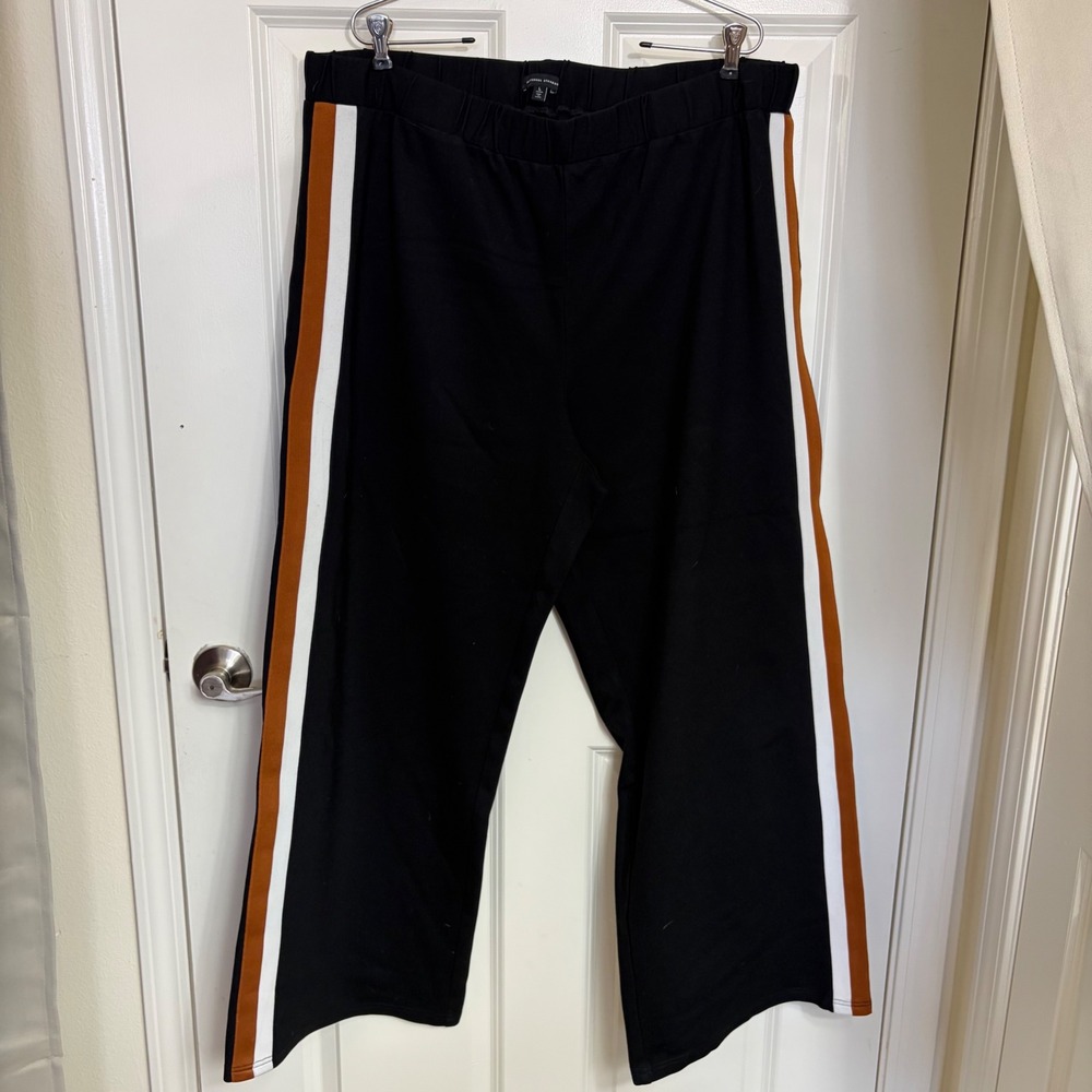 Universal Standard Stephanie Wide Leg Stripe Ponte Pants 30 Inch Size L 22-24
